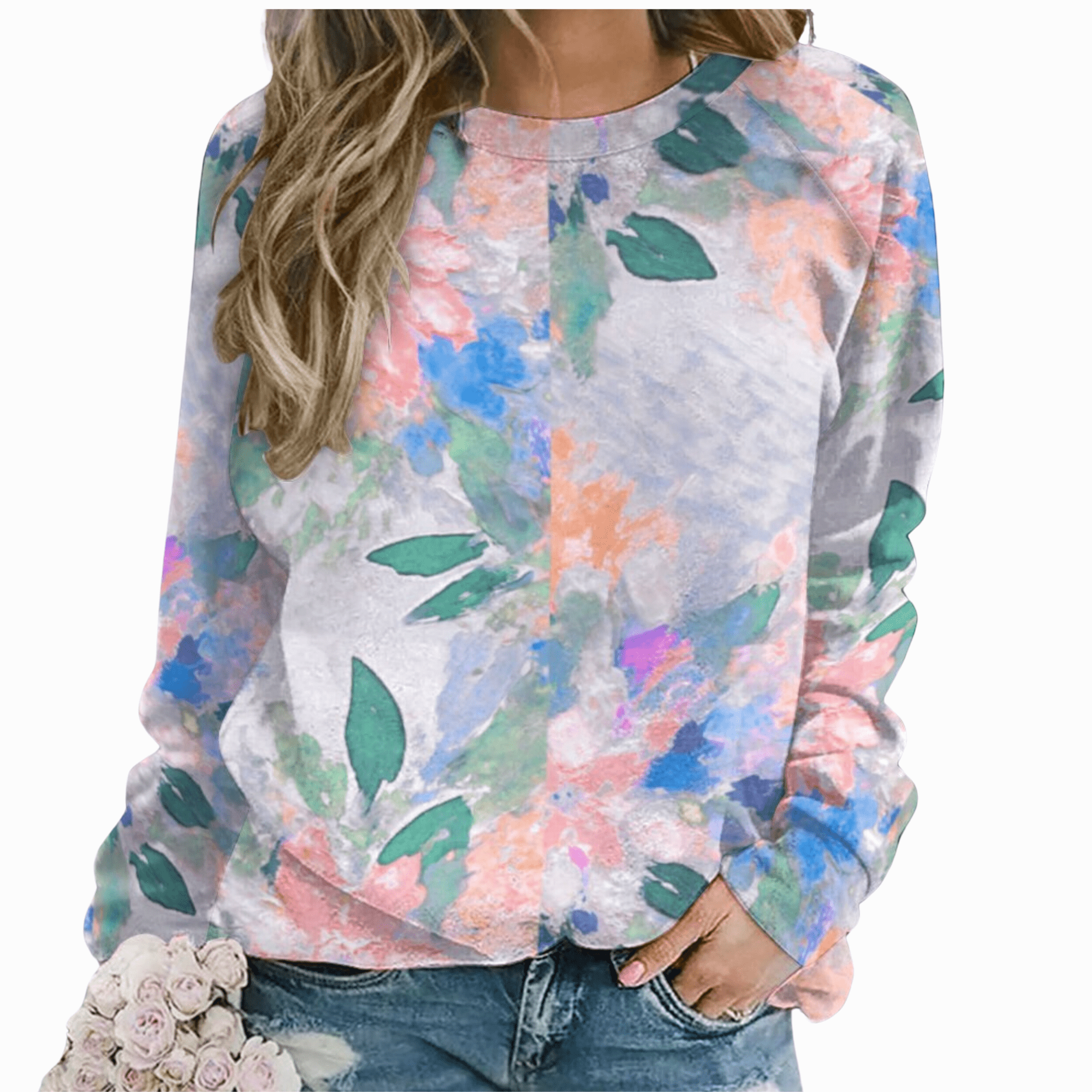 Mia Women's Raglan Crewneck Sweatshirt