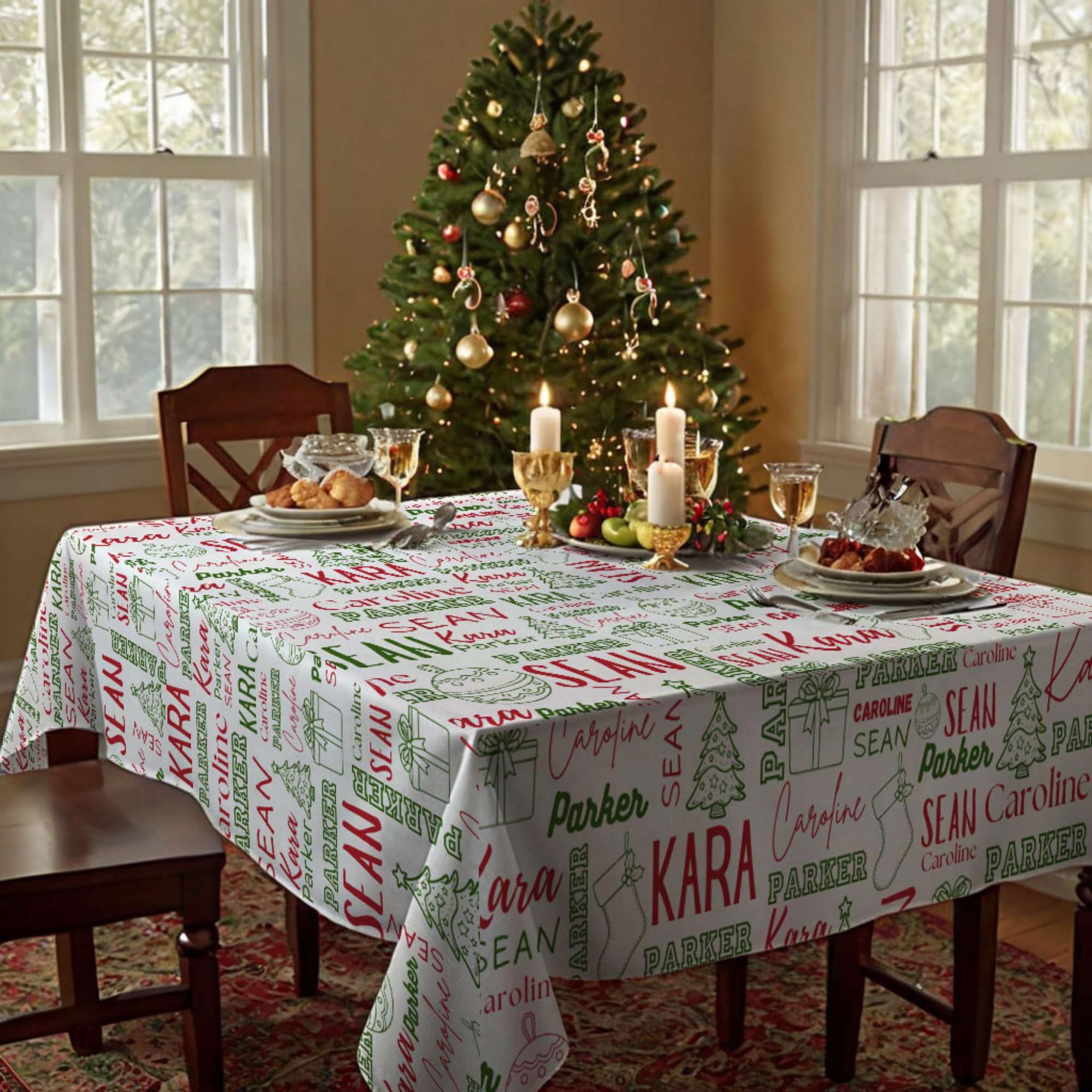 Personalized Christmas Table Cloth