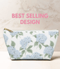 Blue Hydrangea Makeup Pouch