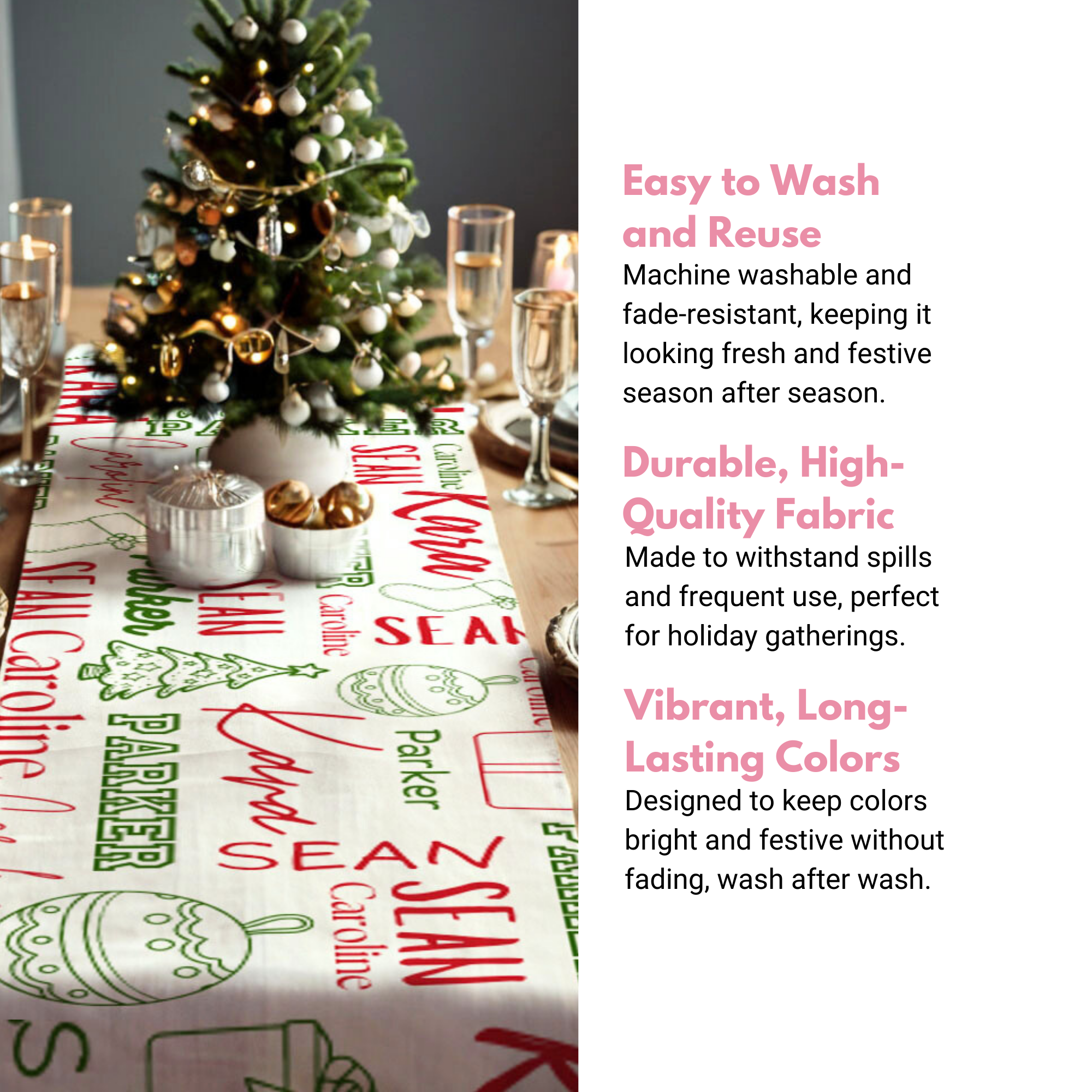 Personalized Christmas Table Runner: Holiday Decor