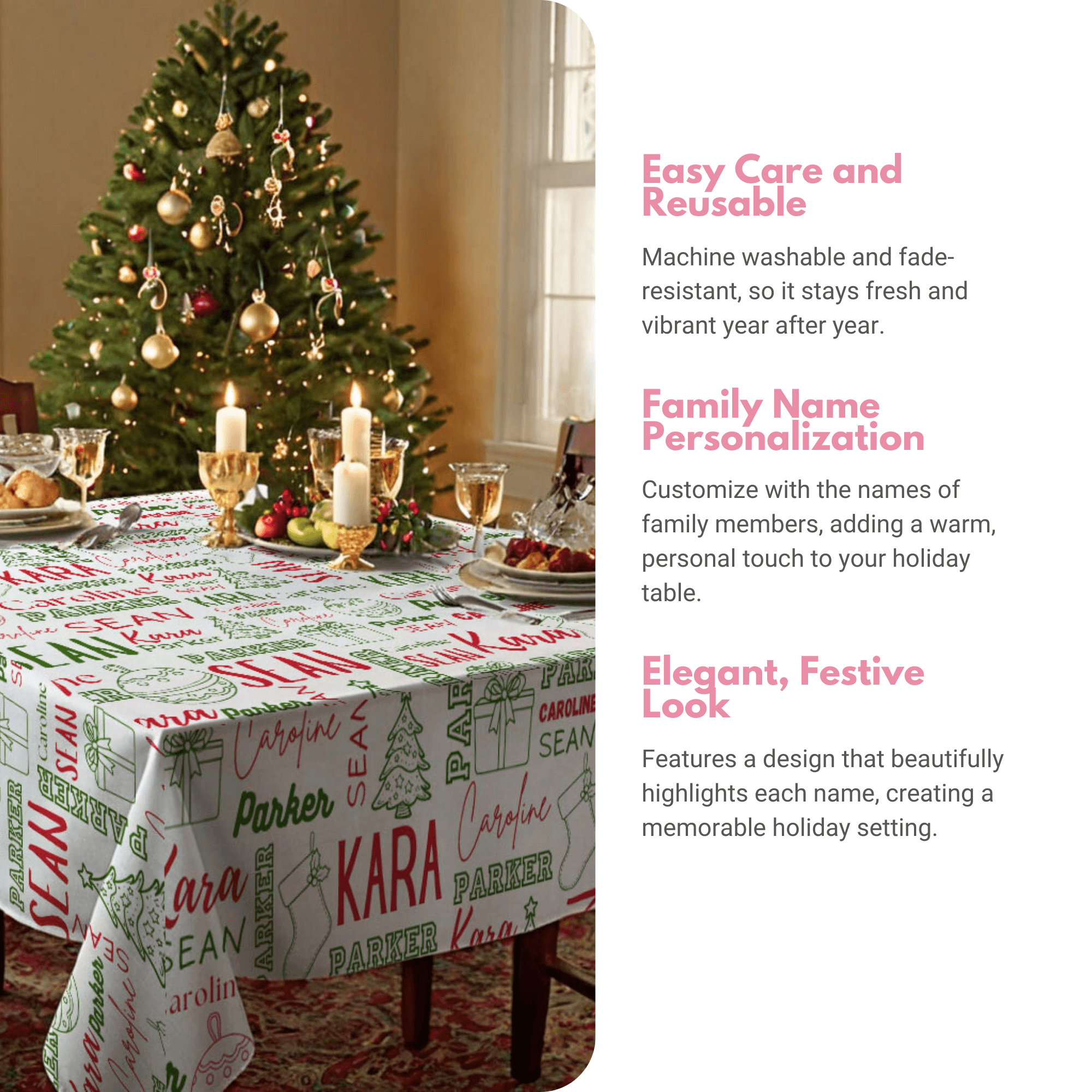 Personalized Christmas Table Cloth