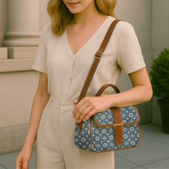 Denim Elegance Satchel Bag