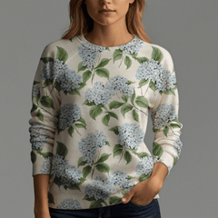 Blue Hydrangea Premium Cotton Sweatshirt