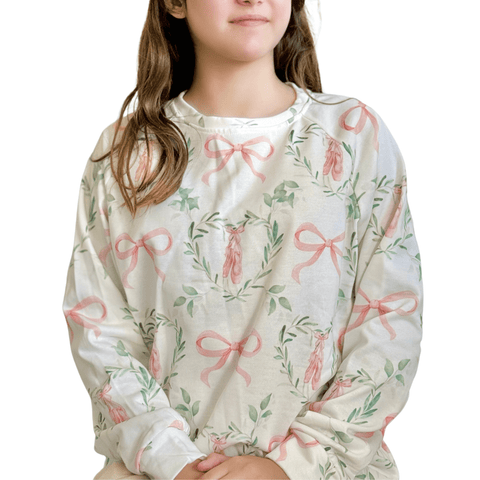 Ballet Bow Women's Raglan Crewneck Sweatshirt