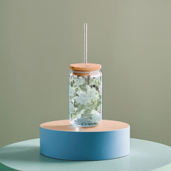 Blue Hydrangea Sipper glass 16 oz