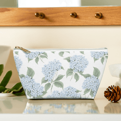 Blue Hydrangea Makeup Pouch