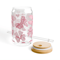 Ribbon Romance Sipper Glass 16 Oz