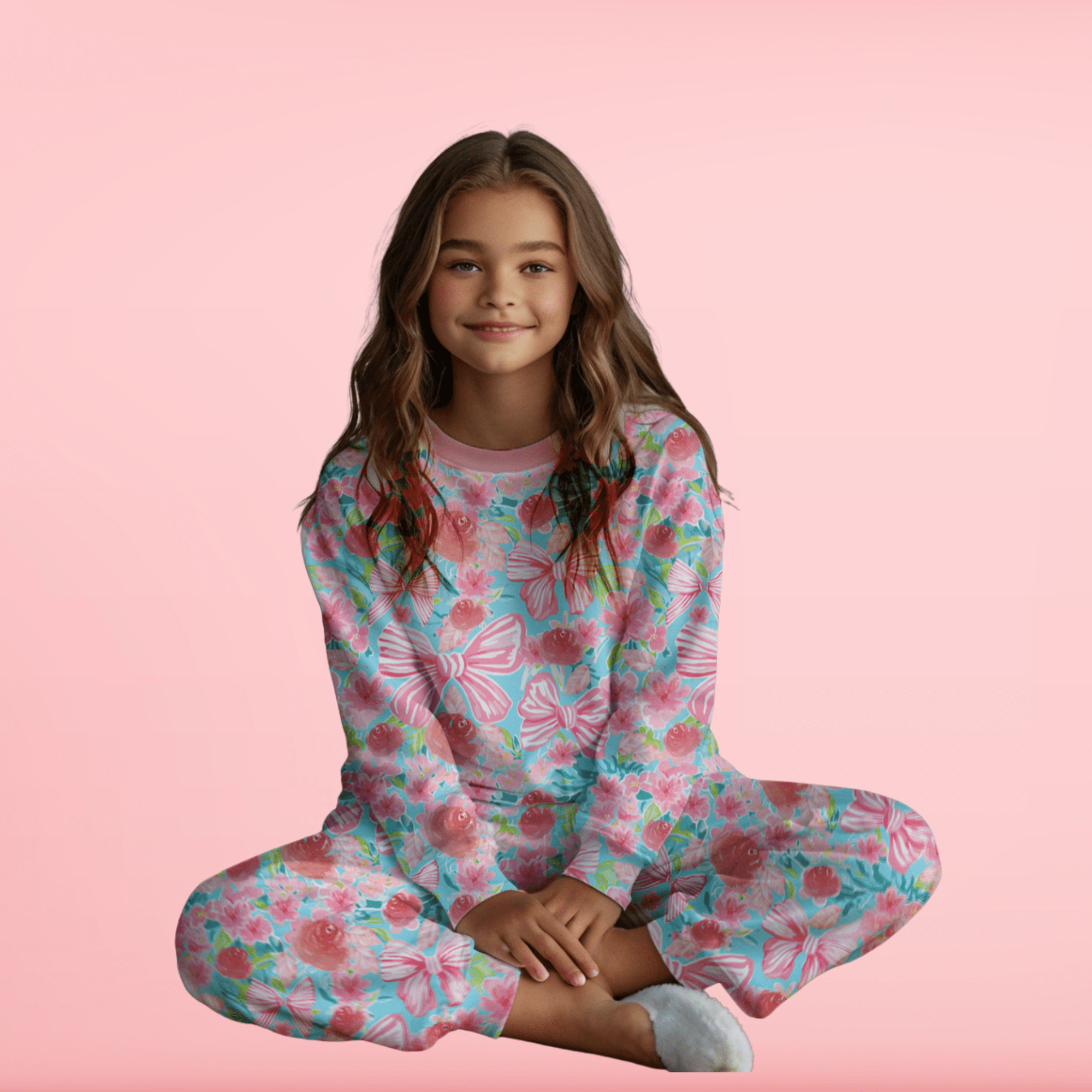 Floral Bow Pajama Set