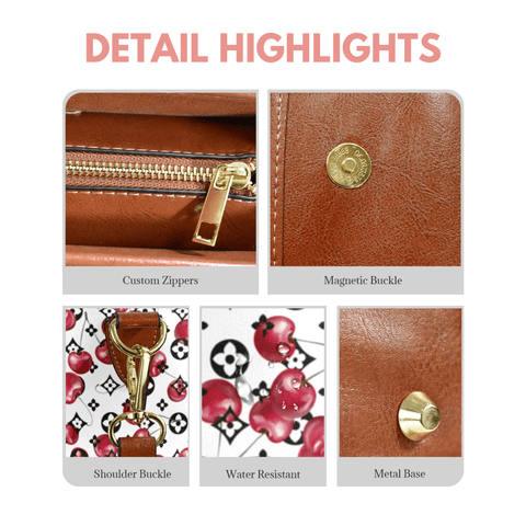 Goldene Handtasche aus floralem Leder
