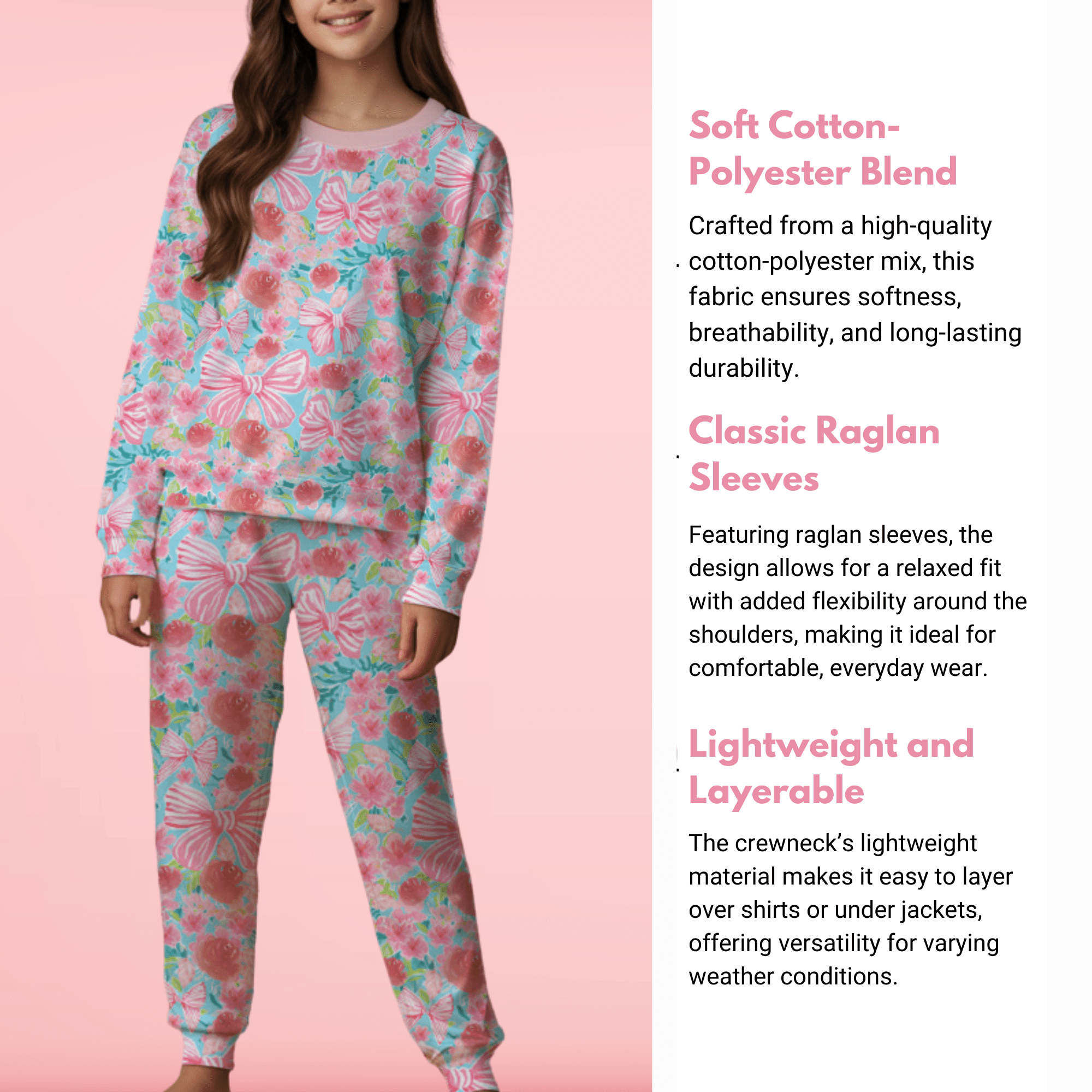Floral Bow Pajama Set