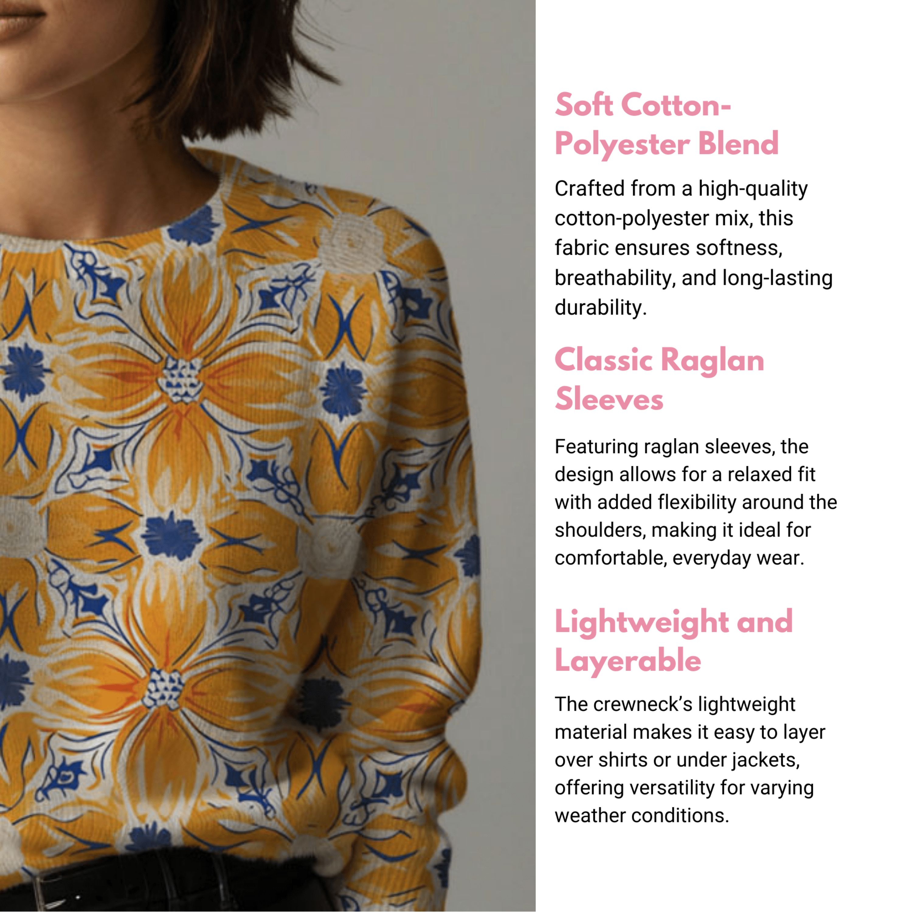 Spanish Marigold Women's Raglan Crewneck Sweatshirt