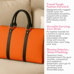 Vibrant Orange Luxe Travel Bag