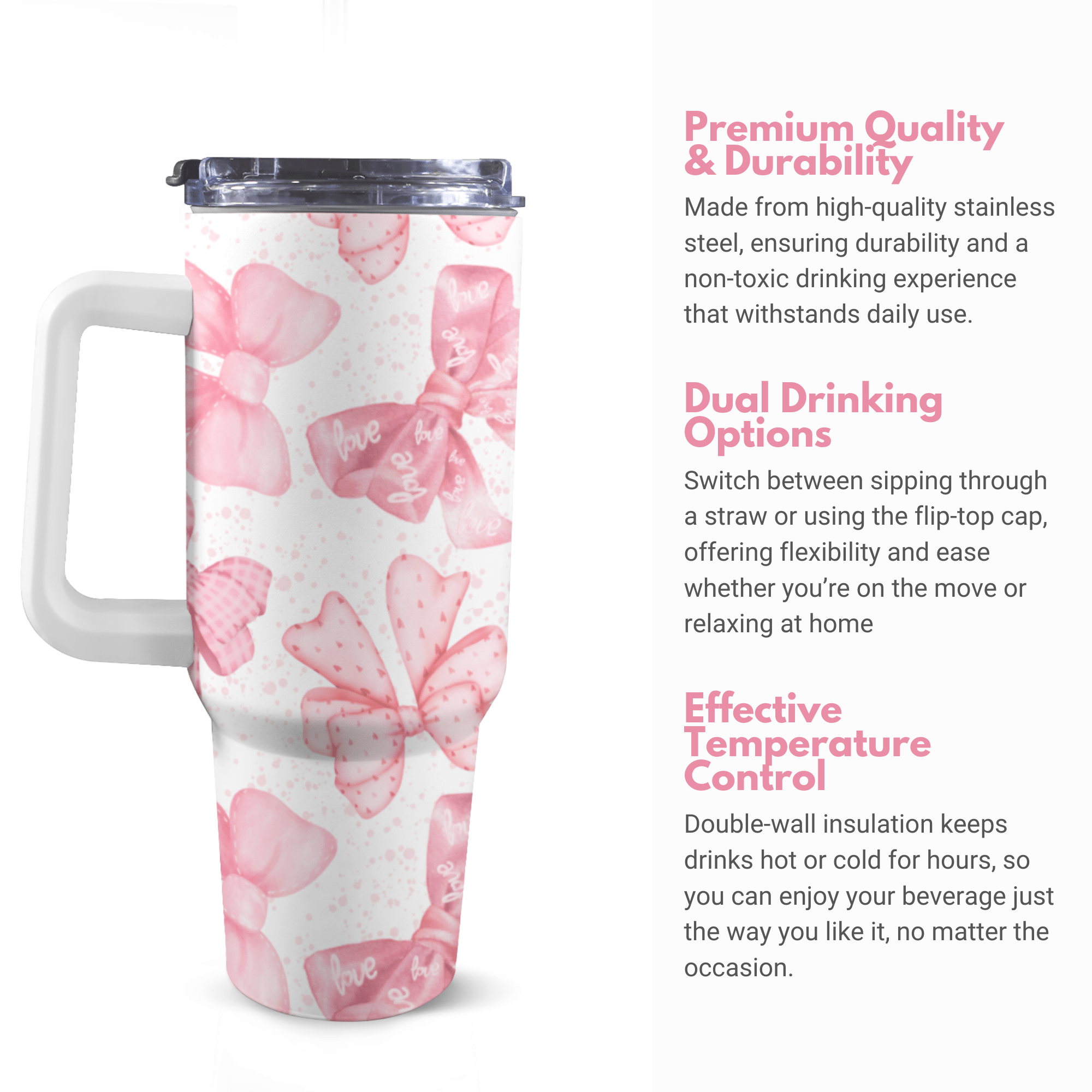 Ribbon Romance 40 Oz Tumbler