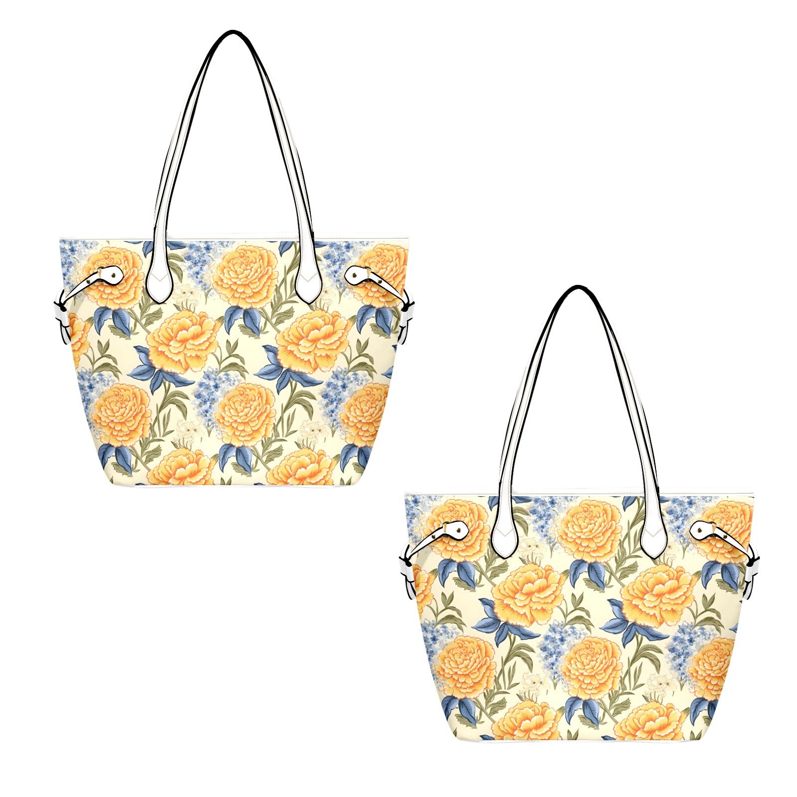 Golden Floral Leather Handbag
