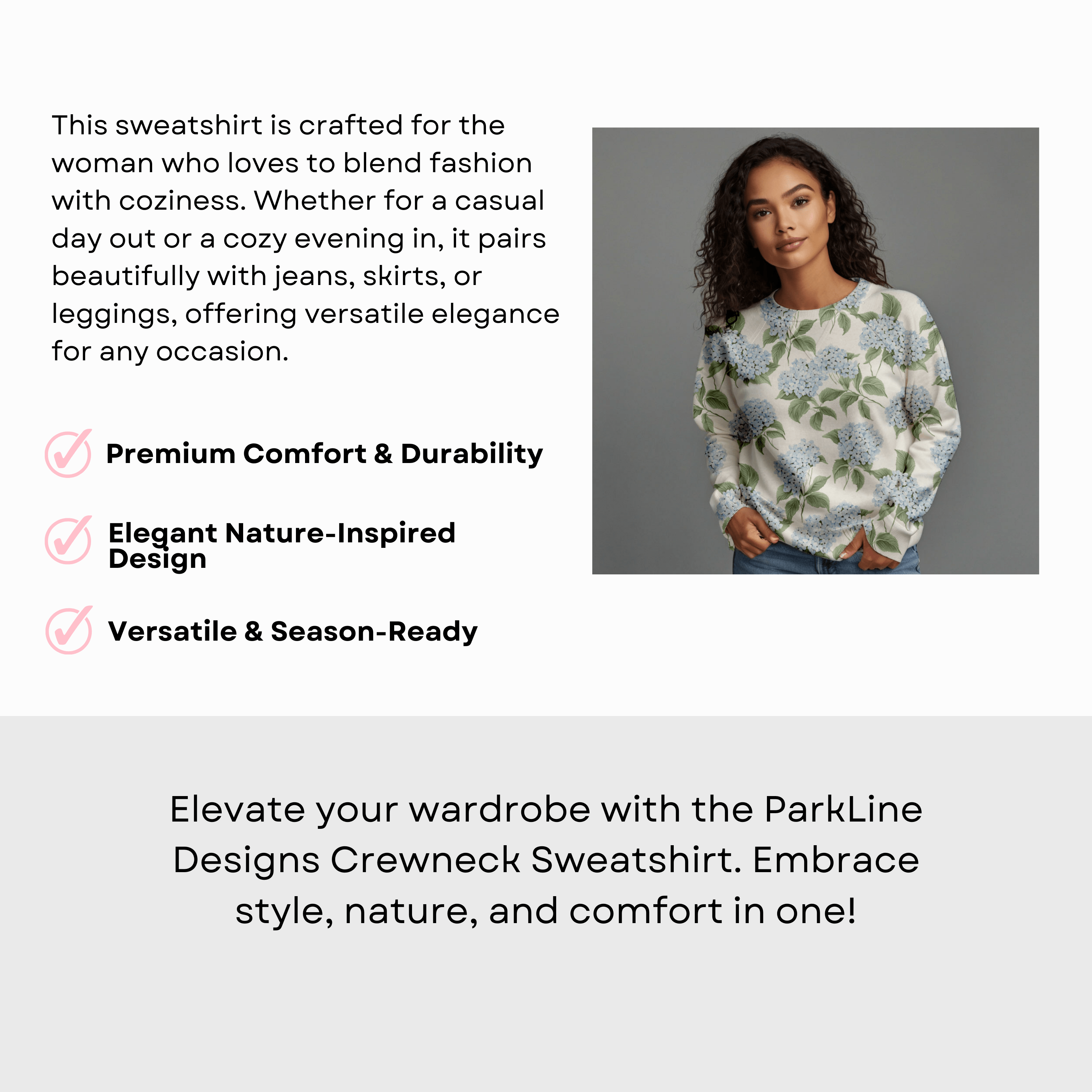 Blue Hydrangea Women's Raglan Crewneck Sweatshirt