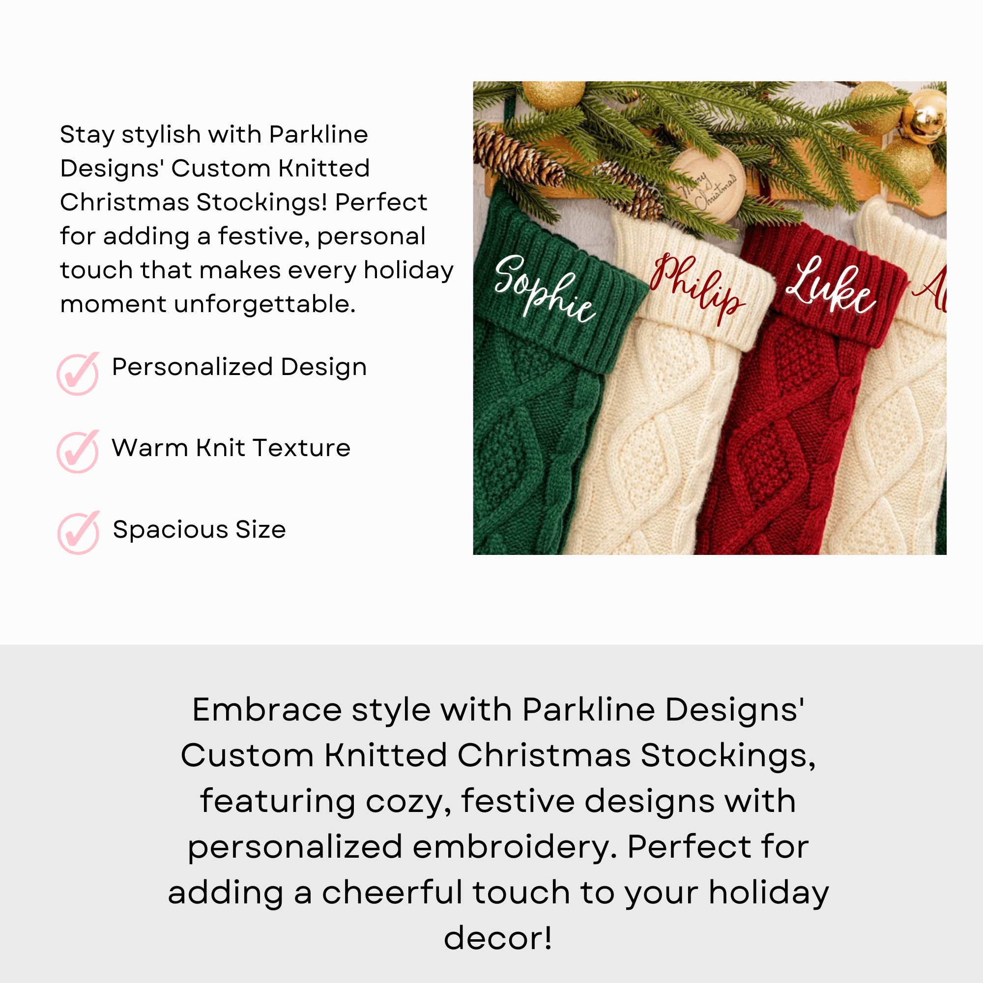 Personalized Knitted Christmas Stockings