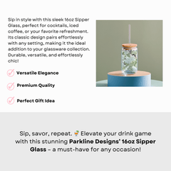 Blue Hydrangea Sipper glass 16 oz