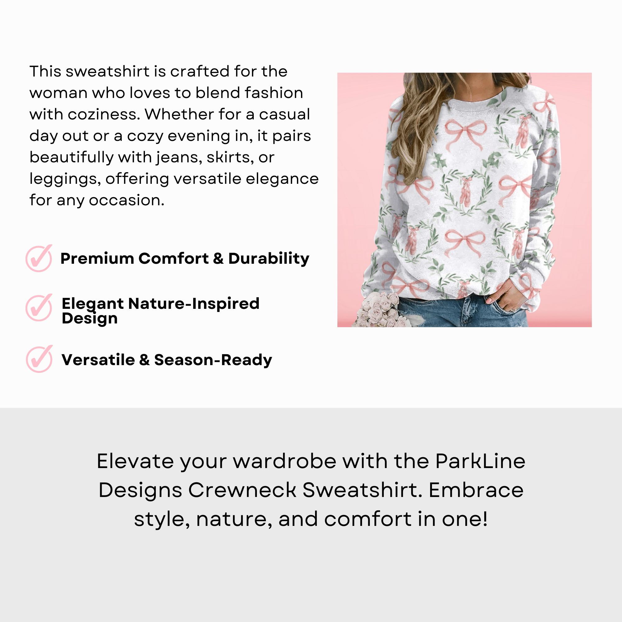 Ballet Bow Women's Raglan Crewneck Sweatshirt