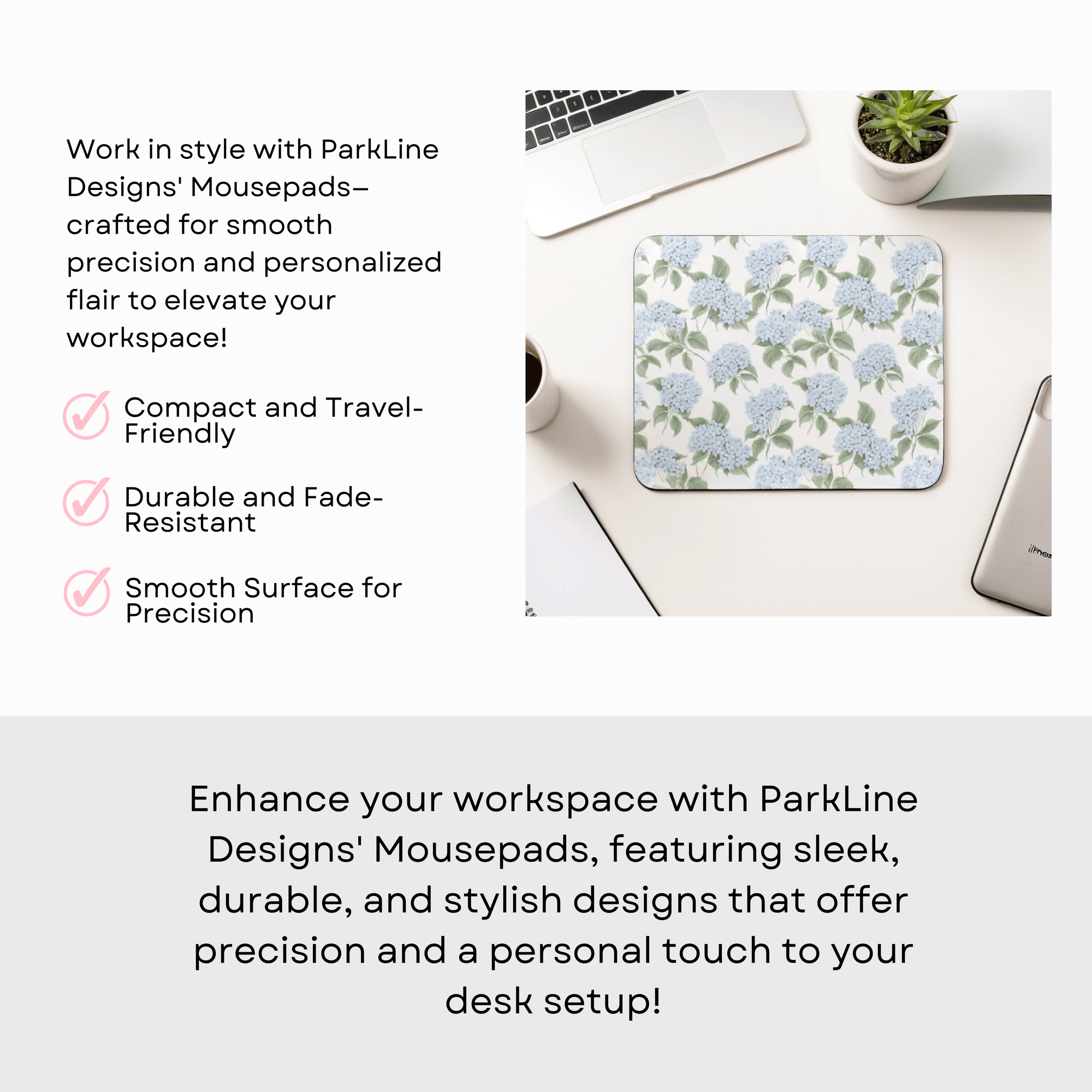 Blue Hydrangea Mouse Pad