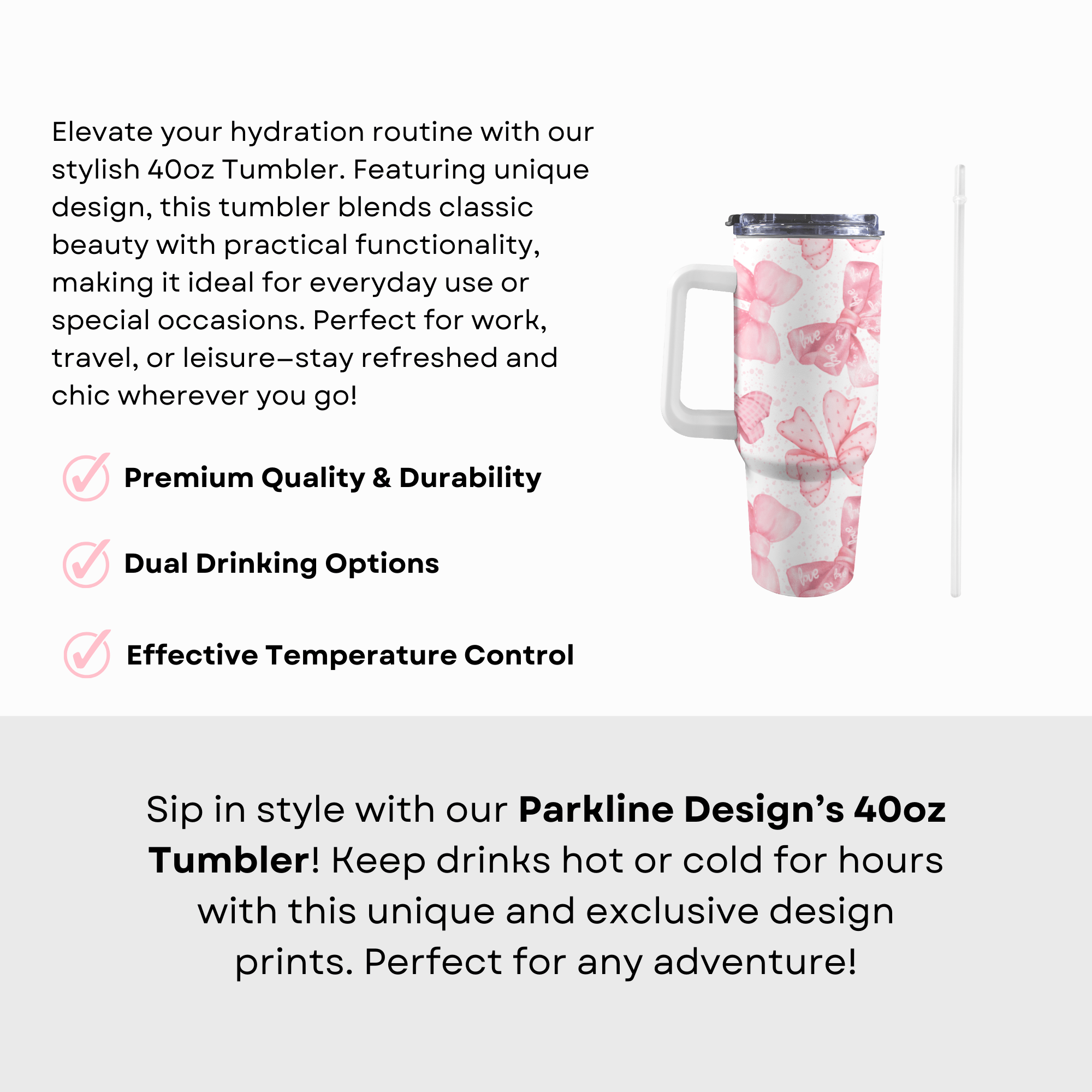 Ribbon Romance 40 Oz Tumbler
