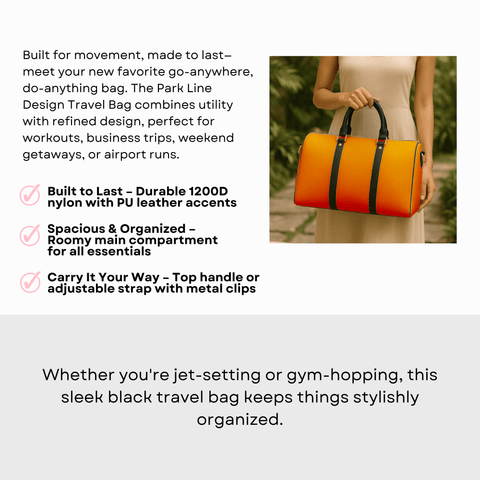 Vibrant Orange Luxe Travel Bag