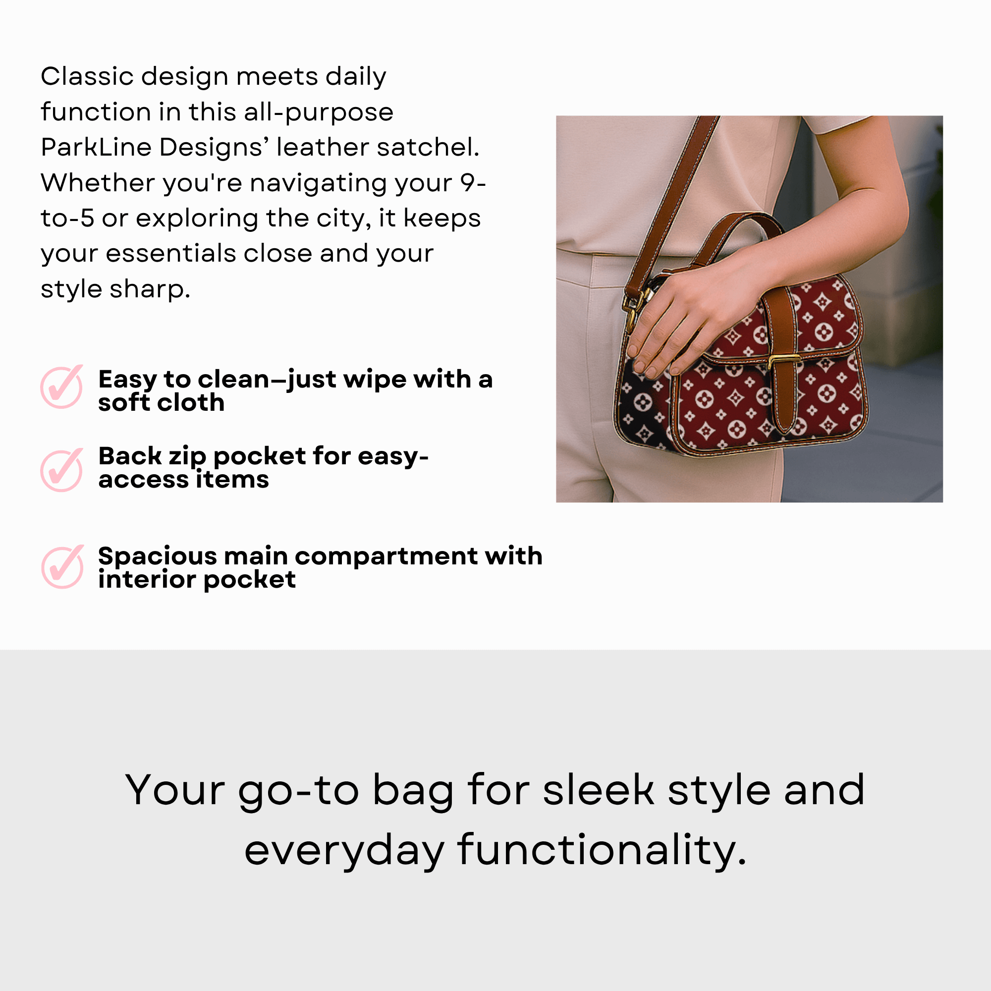 Coffee Charm Satchel Bag