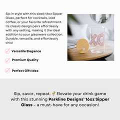 Floral Hugs & Kisses Sipper Glass 16 Oz