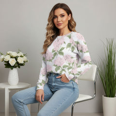 Pink Hydrangea Premium Cotton Sweatshirt
