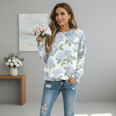 Blue Hydrangea Premium Cotton Sweatshirt