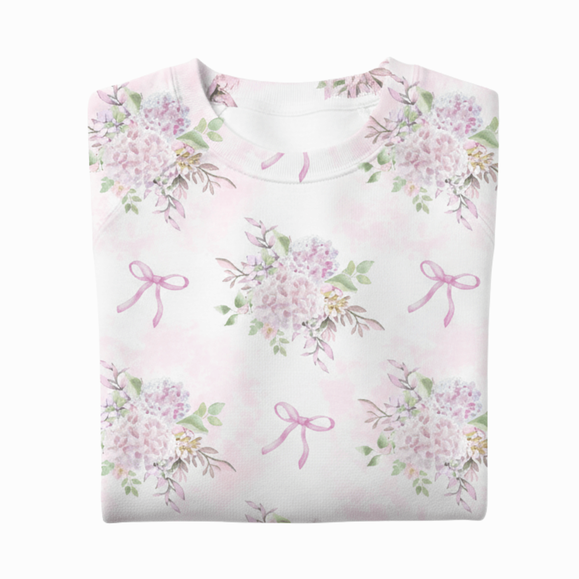Chic Cotton Sweatshirt in Lavinia's Hydrangea Floral Print folded