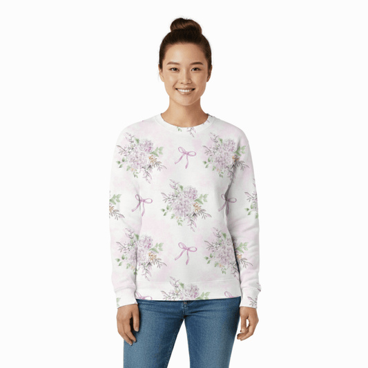 Chic Cotton Sweatshirt in Lavinia's Hydrangea Floral Print frontal