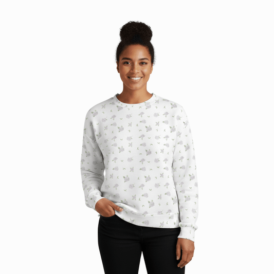 Cotton Sweatshirt in Rosalie's Hydrangea Floral Print frontal