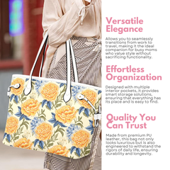 Golden Floral Leather Handbag