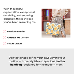 Golden Floral Leather Handbag