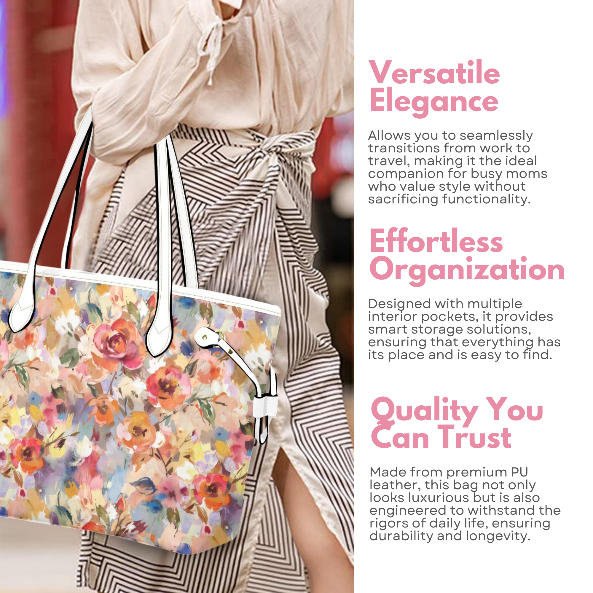 Autumn Floral Leather Handbag