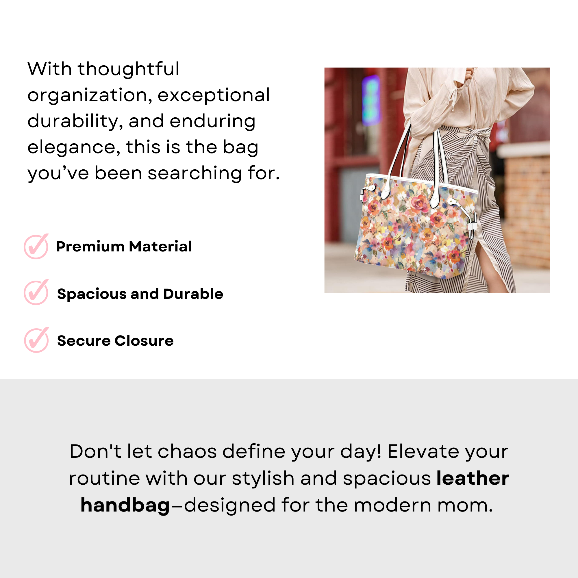 Autumn Floral Leather Handbag