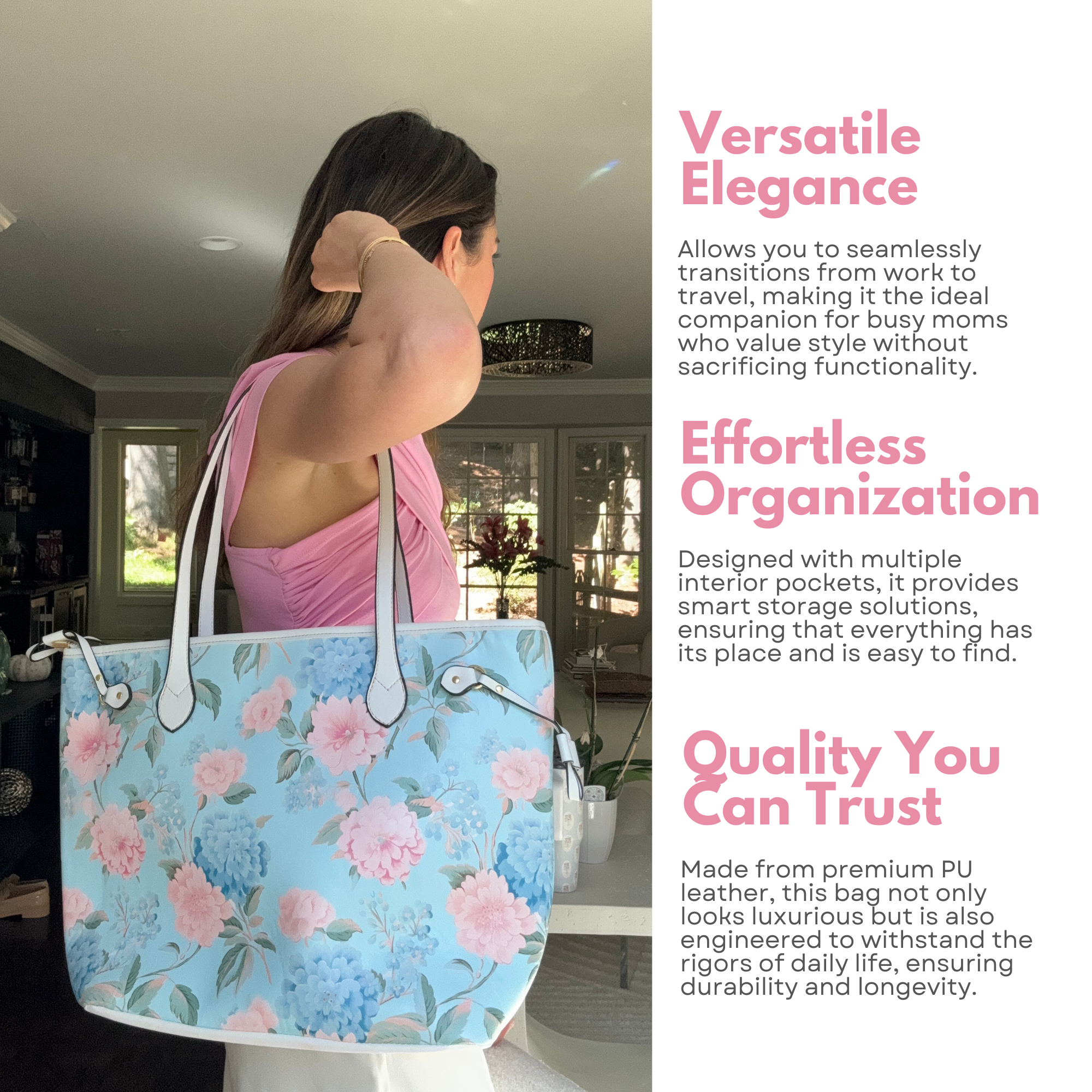 Bliss Floral Leather Handbag