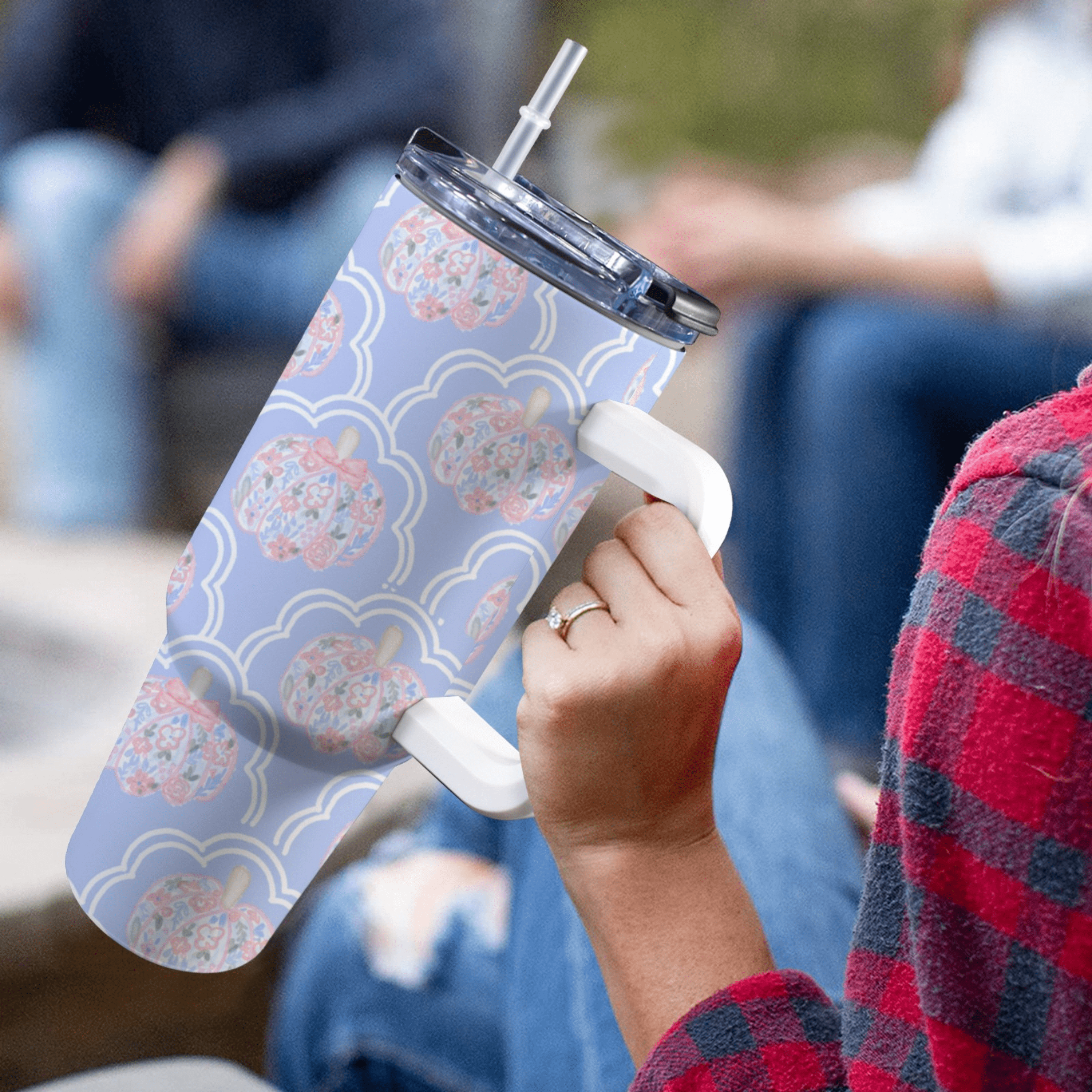 Floral Pumpkin 40 Oz Tumbler