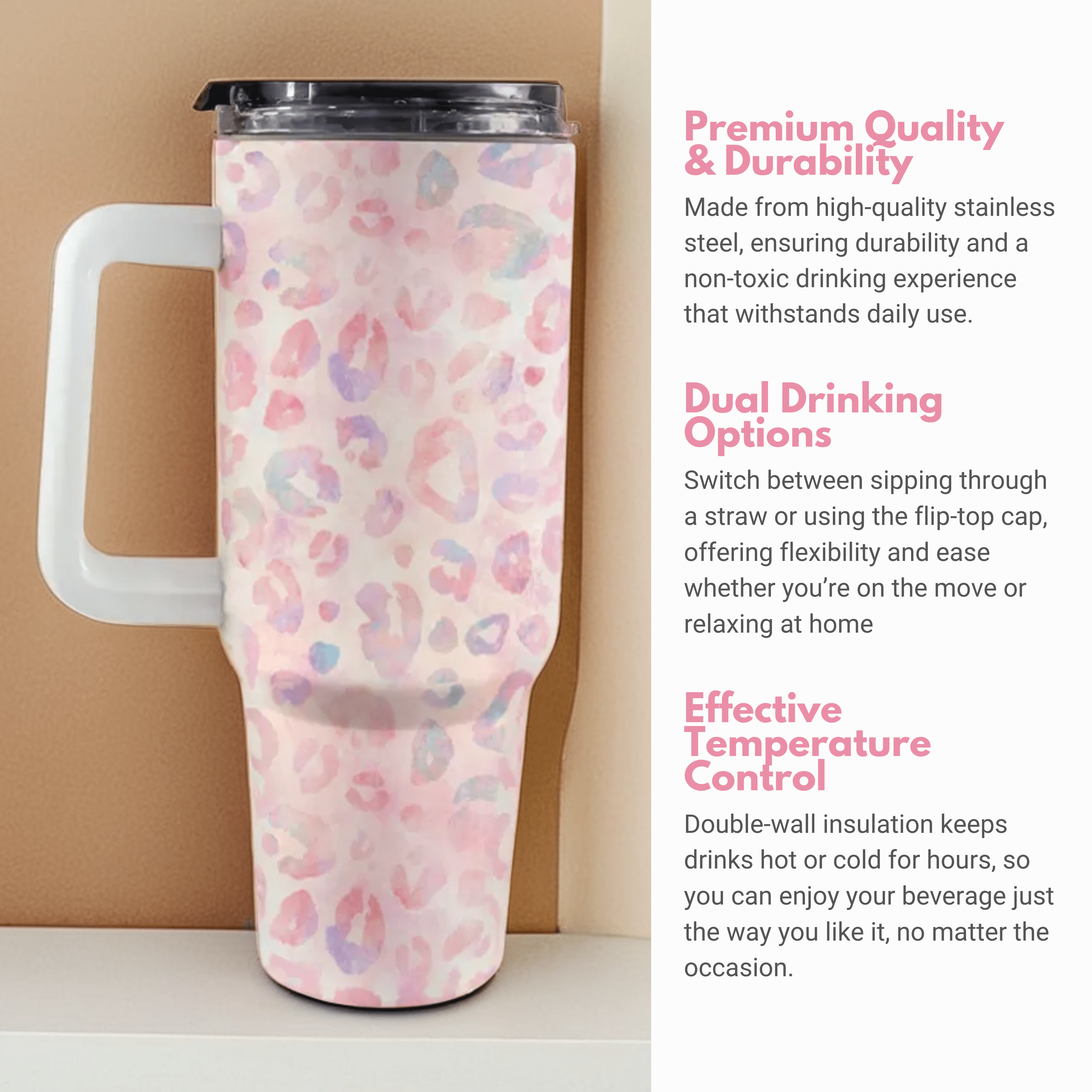 Rainbow Cheetah 40 Oz Tumbler