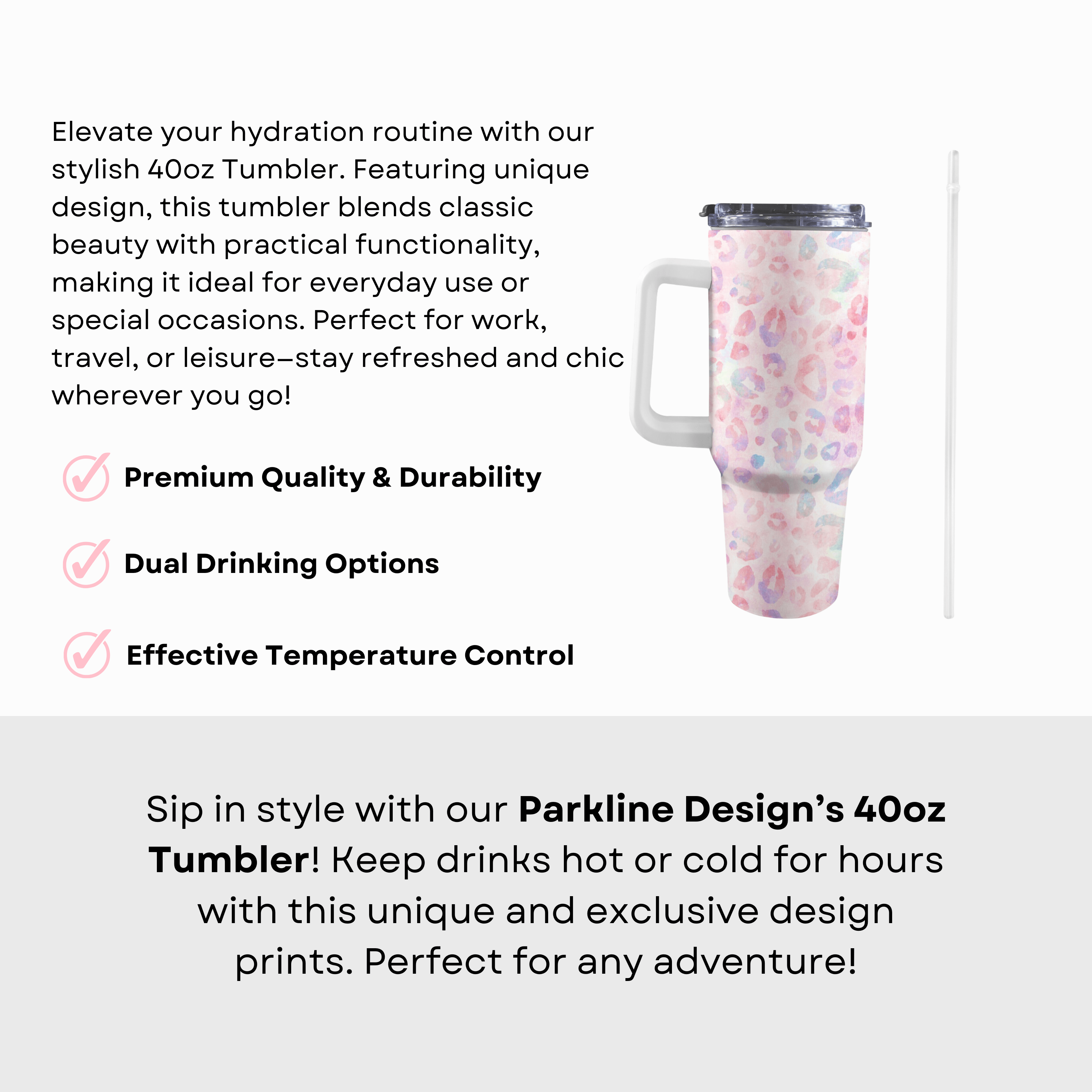 Rainbow Cheetah 40 Oz Tumbler