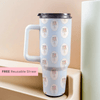 Victoria Blue 40 Oz Floral Tumbler