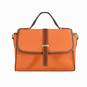 Goldene Handtasche aus floralem Leder