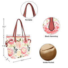 Floral Stems Leather Handbag